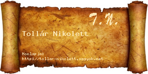 Tollár Nikolett névjegykártya