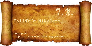 Tollár Nikolett névjegykártya